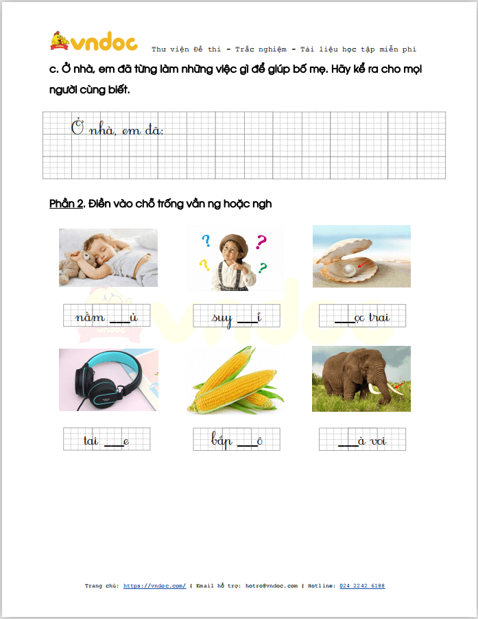 Bài tập cuối tuần Tiếng Việt lớp 1 sách Chân trời