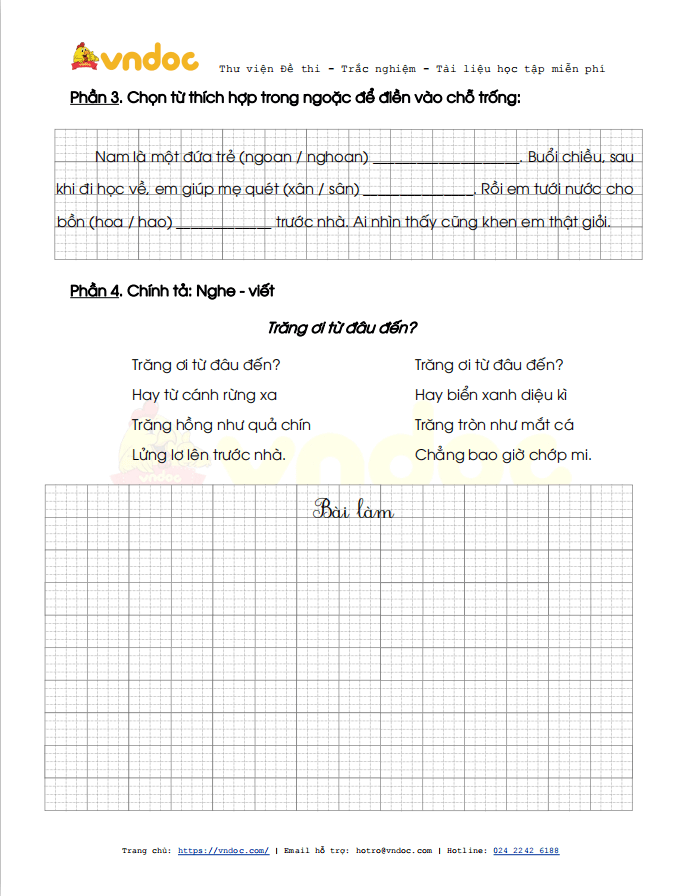 Bài tập cuối tuần Tiếng Việt lớp 1 sách Chân trời