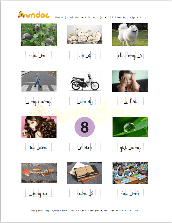 Bài tập chính tả: Điền s hoặc x lớp 1