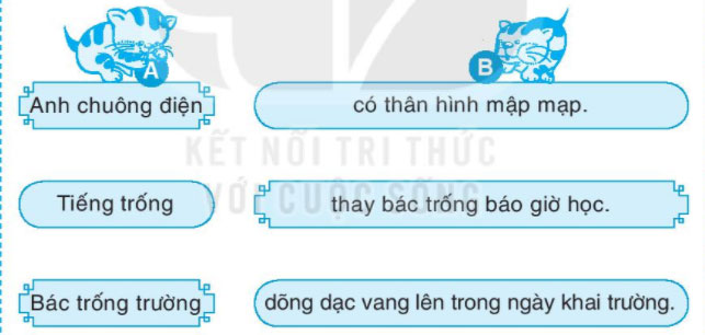 Giải VBT Tiếng Việt 1 trang 26, 27 Bài 5: Bác trống trường