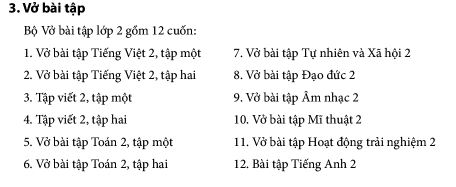 Sách giáo khoa lớp 2 mới
