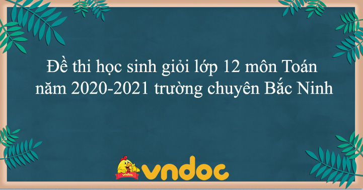 Đề thi học sinh giỏi lớp 12 môn Toán năm 2020-2021 trường chuyên Bắc ...