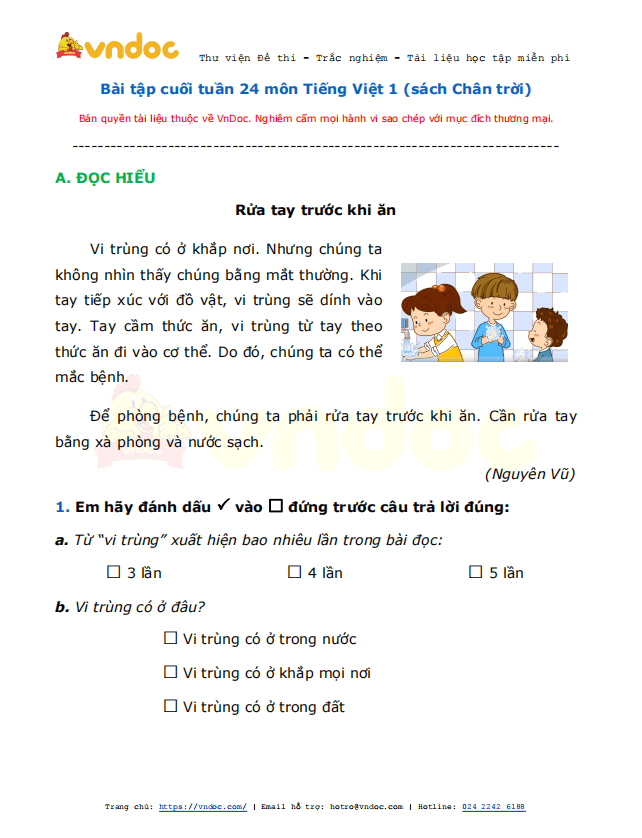 Phiếu bài tập cuối tuần Tiếng Việt lớp 1 Nâng cao - Tuần 24