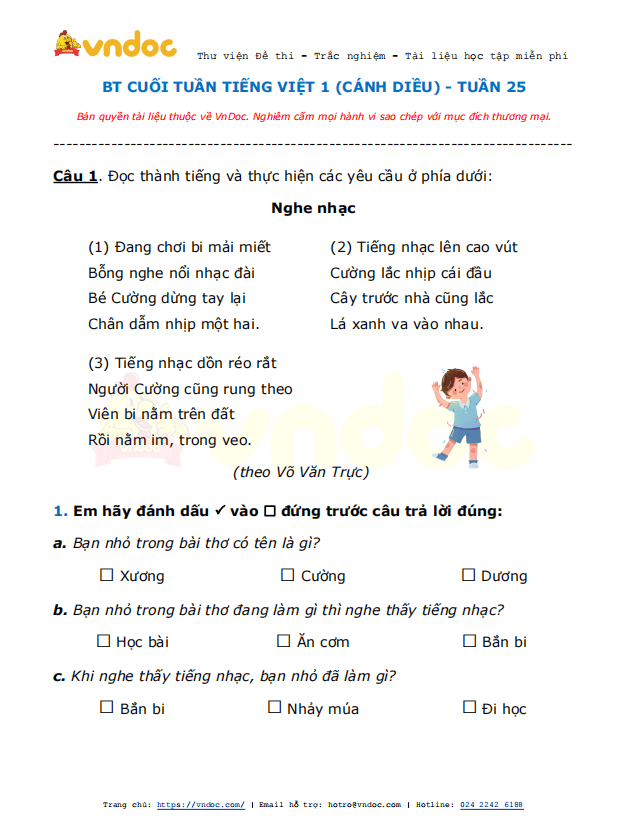 Phiếu bài tập cuối tuần Tiếng Việt lớp 1 Nâng cao - Tuần 25