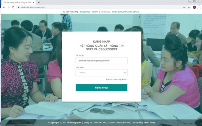 Hướng dẫn nhập đánh giá giáo viên phổ thông tại trang temis.csdl.edu.vn