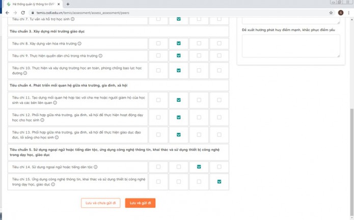 Hướng dẫn nhập Đánh giá GVPT tại trang temis