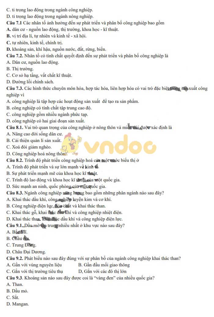 Đề cương ôn thi giữa học kì 2 lớp 10 môn Địa lý Trường THPT Phú Bài, Thừa Thiên Huế năm 2020 - 2021