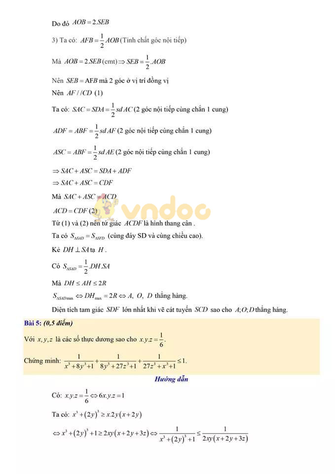 Đề thi thử vào lớp 10 môn Toán Trường THCS Tân Định, Hoàng Mai