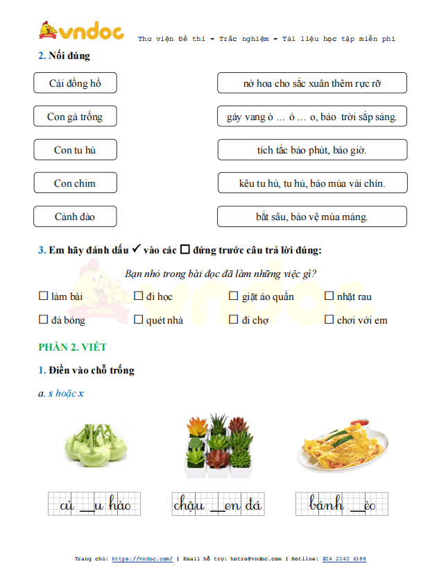 Bài tập cuối tuần Tiếng Việt 1 sách Cánh Diều