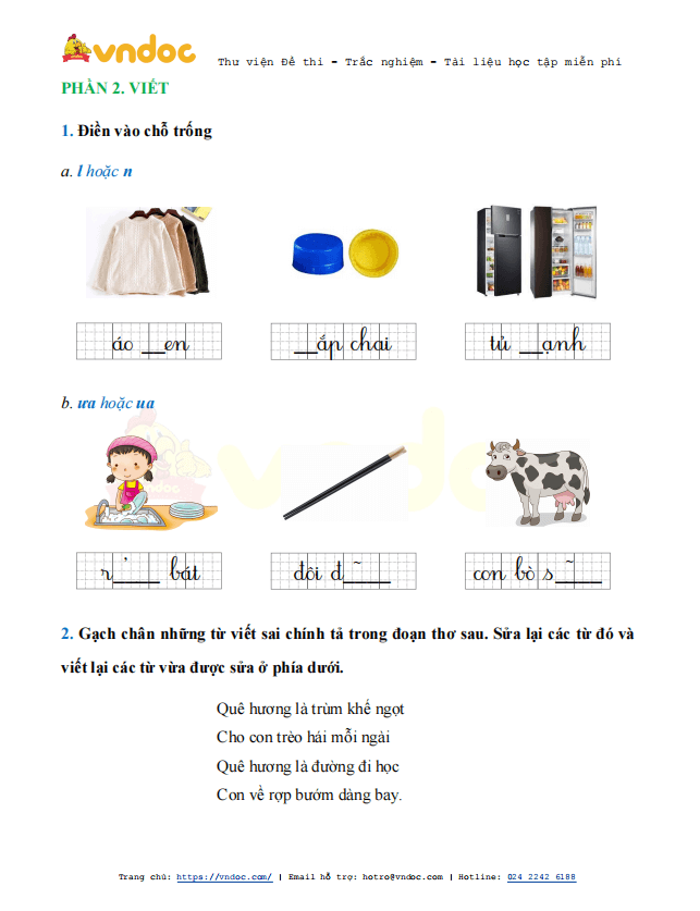 Bài tập cuối tuần Tiếng Việt 1 nâng cao Tuần 29 sách Chân trời sáng tạo