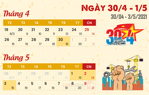 Lịch nghỉ lễ Giỗ Tổ Hùng Vương, 30/4 và 1/5 và chế độ tiền lương làm thêm giờ của người lao động - Ảnh 3. Lịch nghỉ lễ Giỗ Tổ Hùng Vương, 30/4 và 1/5 và chế độ tiền lương làm thêm giờ của người lao động - Ảnh 3.