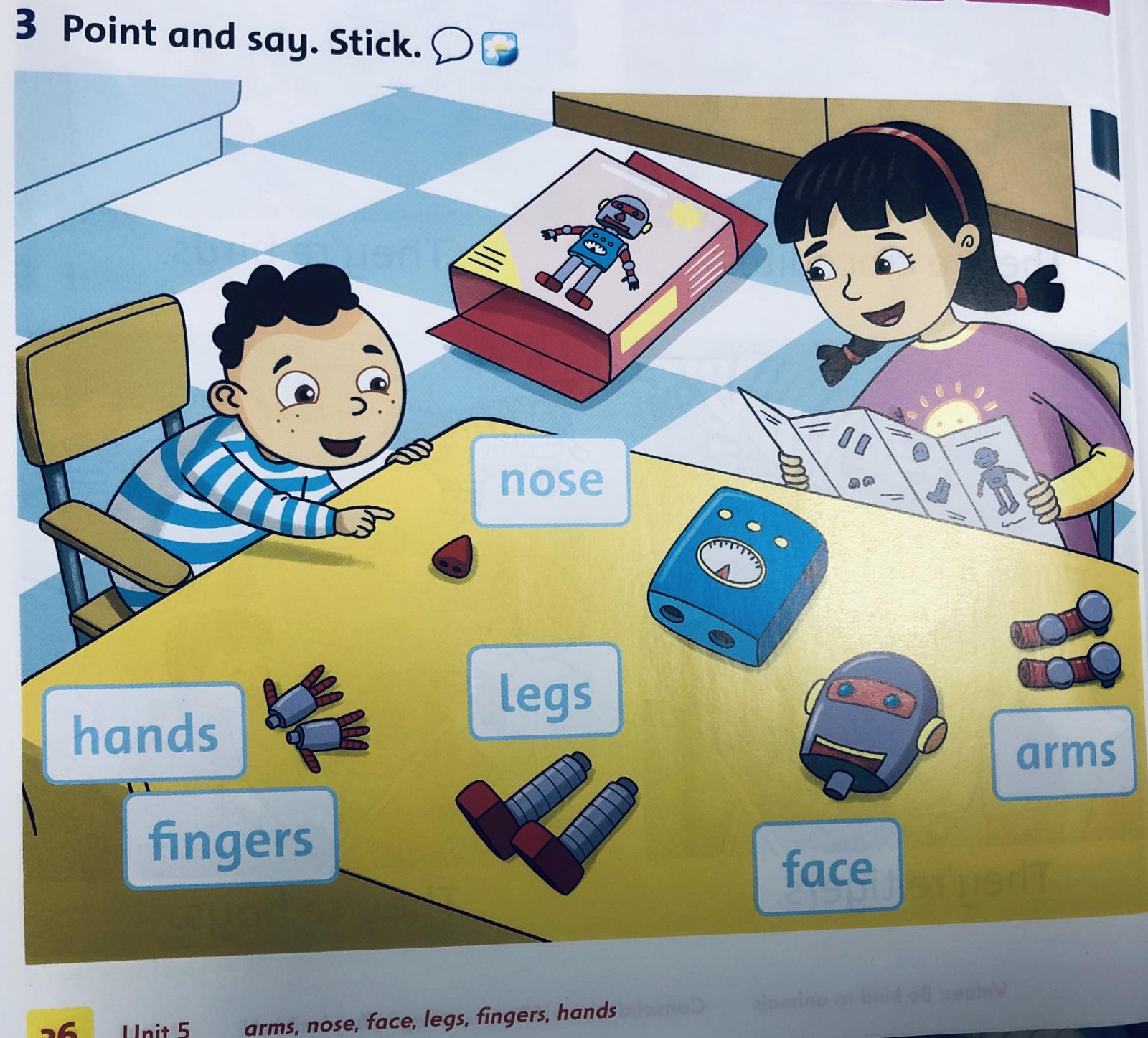 Giải Tiếng Anh lớp 1 Unit 5: This is my nose! - Lesson 1 SGK