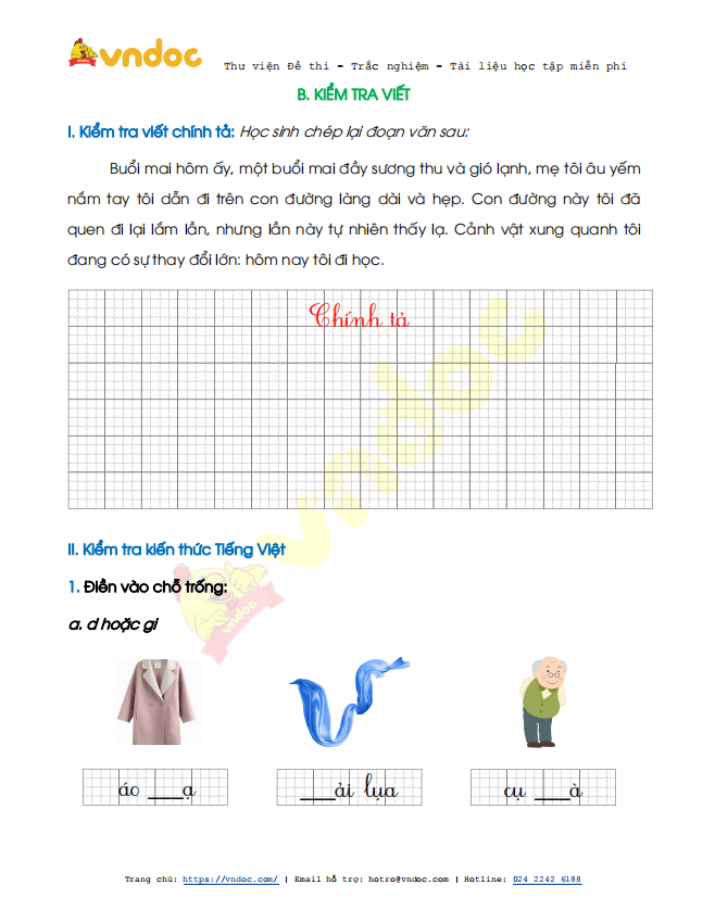 Đề thi học kì 2 lớp 1 môn Tiếng Việt sách Cánh Diều năm 2020-2021 theo Thông tư 27 - Đề 3
