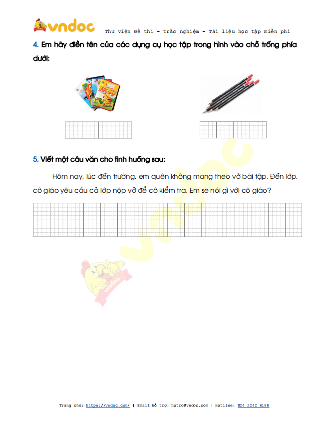 Đề thi học kì 2 lớp 1 môn Tiếng Việt sách Chân trời sáng tạo năm 2020-2021 theo Thông tư 27 - Đề 3