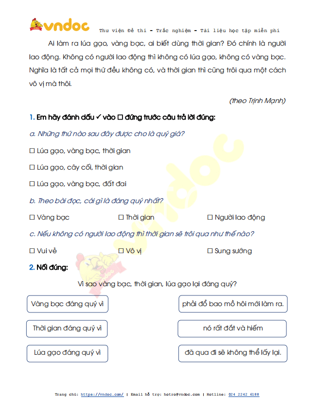 Đề thi học kì 2 lớp 1 môn Tiếng Việt sách Kết nối tri thức năm 2020-2021 theo Thông tư 27 - Đề 4