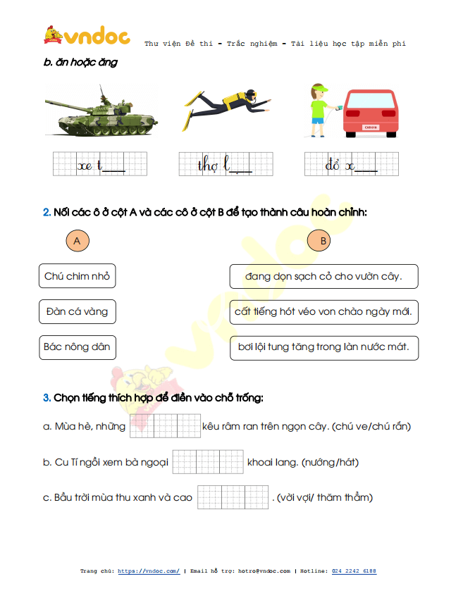 Đề thi học kì 2 lớp 1 môn Tiếng Việt sách Kết nối tri thức năm 2020-2021 theo Thông tư 27 - Đề 4