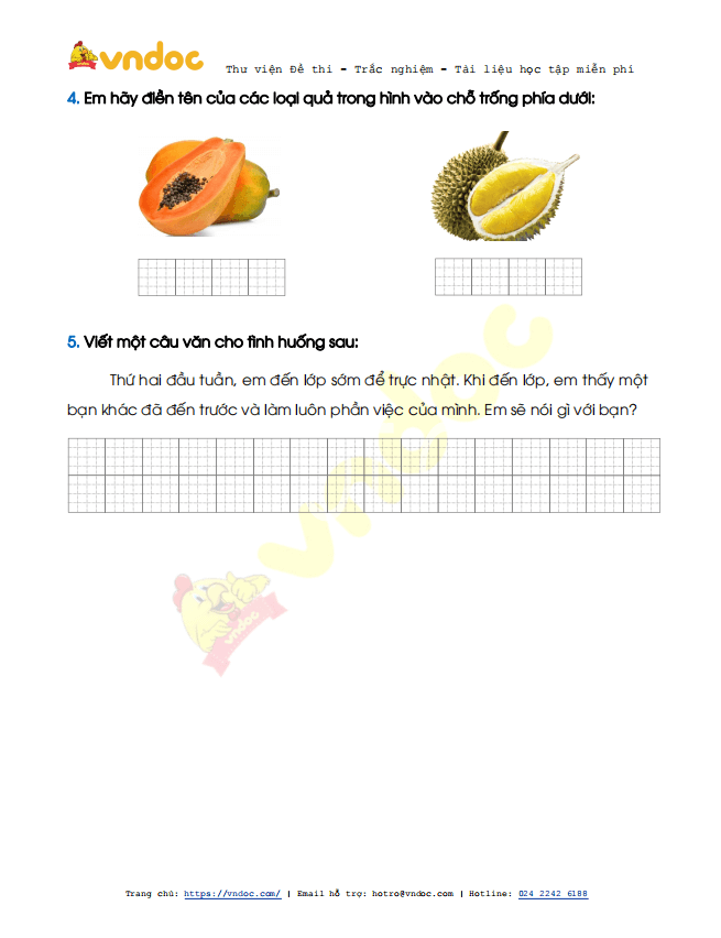 Đề thi học kì 2 lớp 1 môn Tiếng Việt sách Kết nối tri thức năm 2020-2021 theo Thông tư 27 - Đề 4