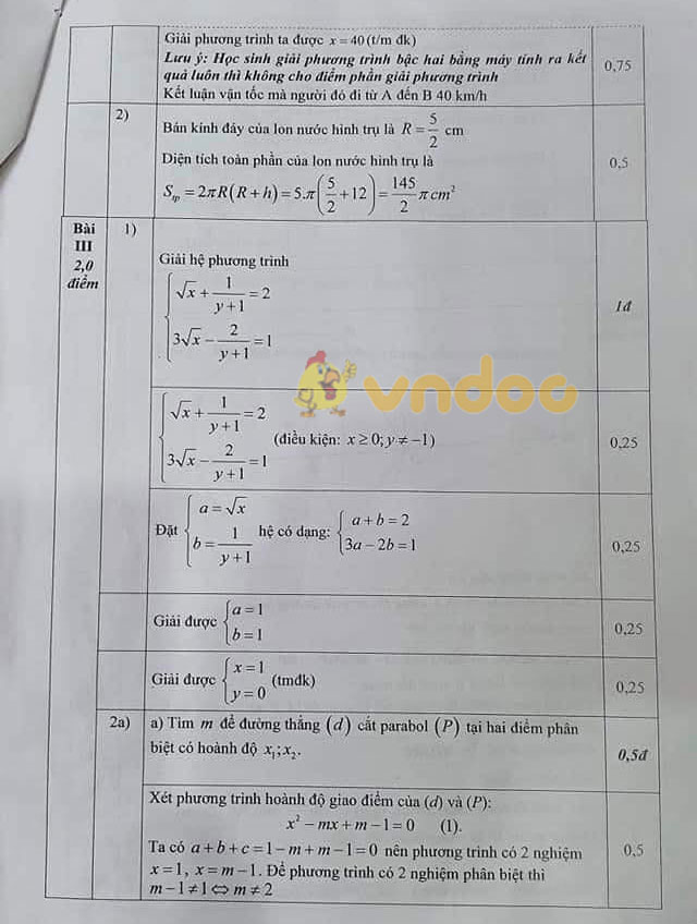 Đề thi học kì 2 Toán 9 Phòng GD&ĐT Quận Hoàn Kiếm năm 2020 - 2021