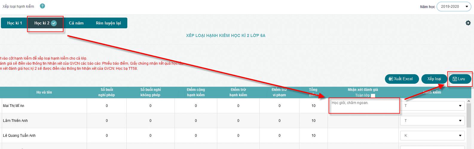 Hướng dẫn ghi nhận xét của giáo viên chủ nhiệm vào sổ điện tử SMAS (ảnh 2)