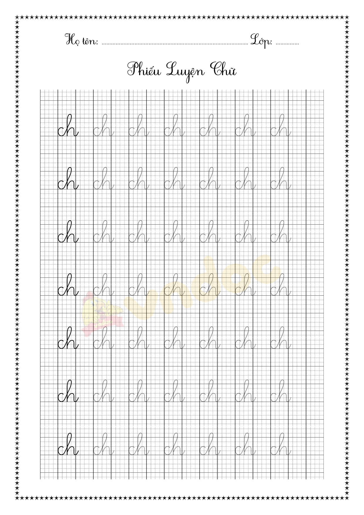 Tập tô chữ ghép cho bé chuẩn bị vào lớp 1