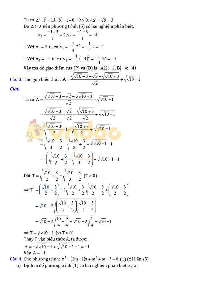 Đề thi thử vào lớp 10 môn Toán Trường THCS Lương Thế Vinh, TP. HCM năm 2021