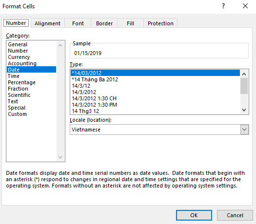 Khắc phục nhanh lỗi sai định dạng ngày tháng trong Excel