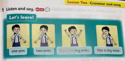 Giải Tiếng Anh lớp 1 Unit 5: This is my nose! - Lesson 2 SGK