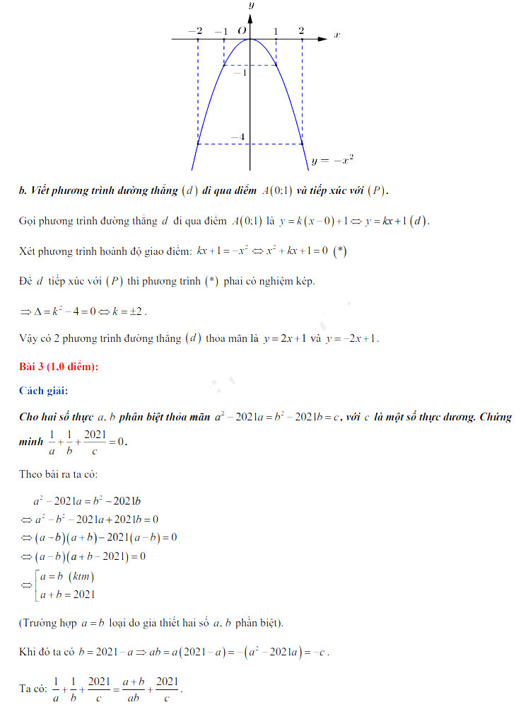 Đáp án đề thi vào lớp 10 tỉnh An Giang môn Toán chuyên 2021