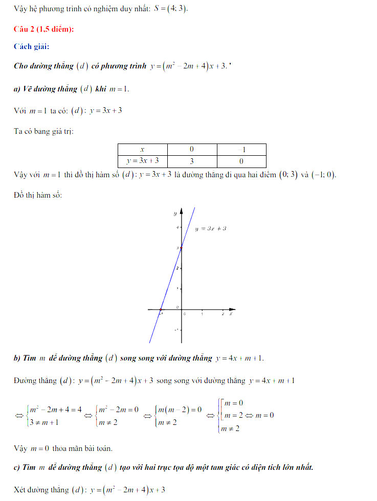 Đáp án đề thi tuyển sinh lớp 10 môn Toán trường THPT chuyên Đại học Khoa Học năm 2021