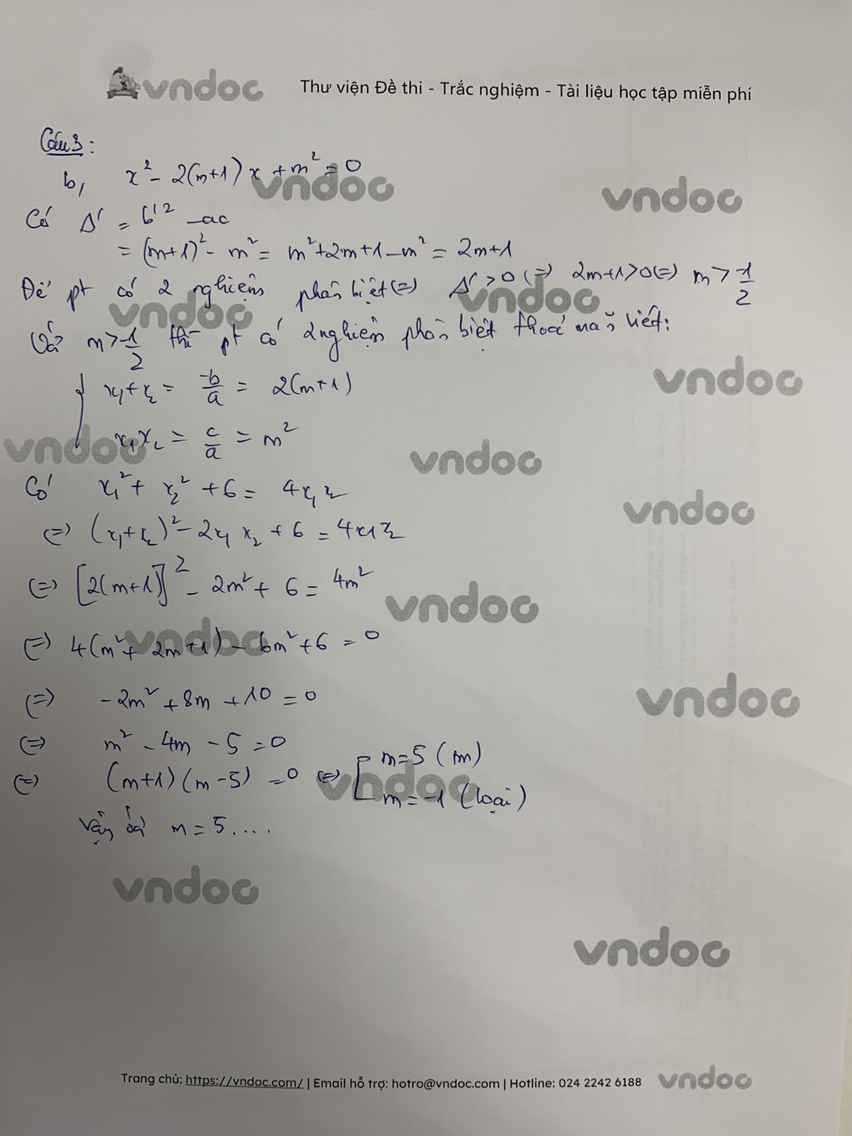 Đáp án đề thi tuyển sinh lớp 10 môn Toán tỉnh Hà Tĩnh năm 2021