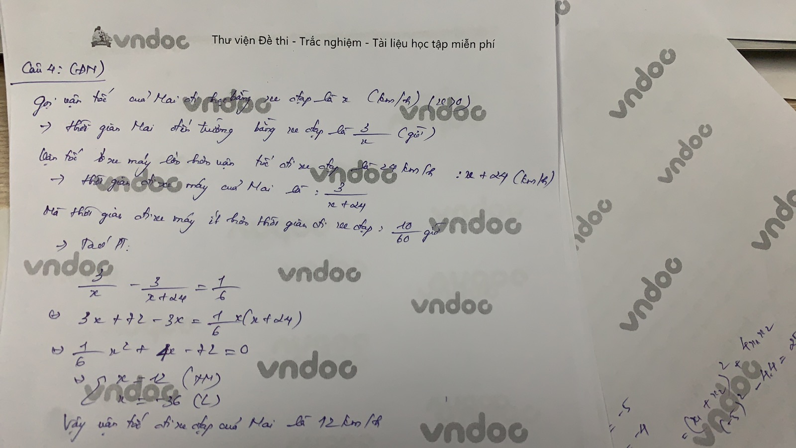 Đáp án đề thi tuyển sinh lớp 10 môn Toán tỉnh Đồng Nai năm 2021