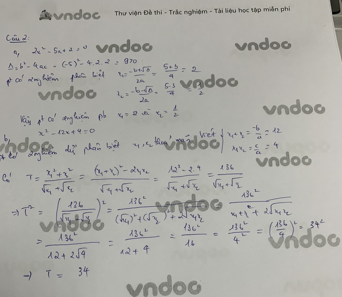 Đáp án đề thi tuyển sinh lớp 10 môn Toán tỉnh Nghệ An năm 2021
