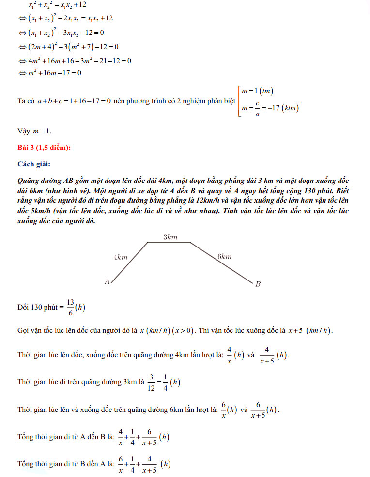 Đáp án đề thi vào lớp 10 môn Toán tỉnh Quảng Ngãi năm 2021