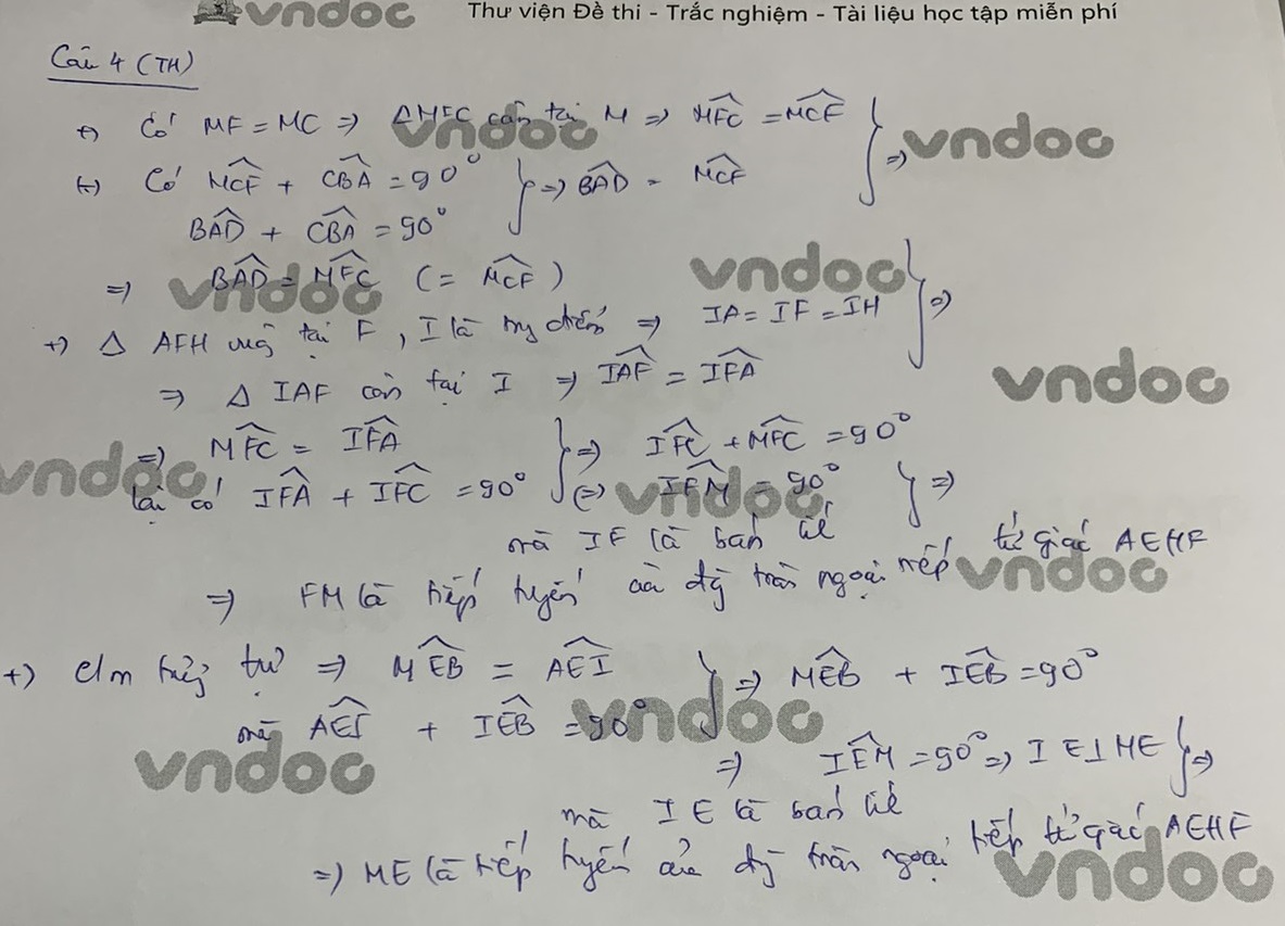 Đáp án đề thi tuyển sinh lớp 10 môn Toán tỉnh Thanh Hóa năm 2021