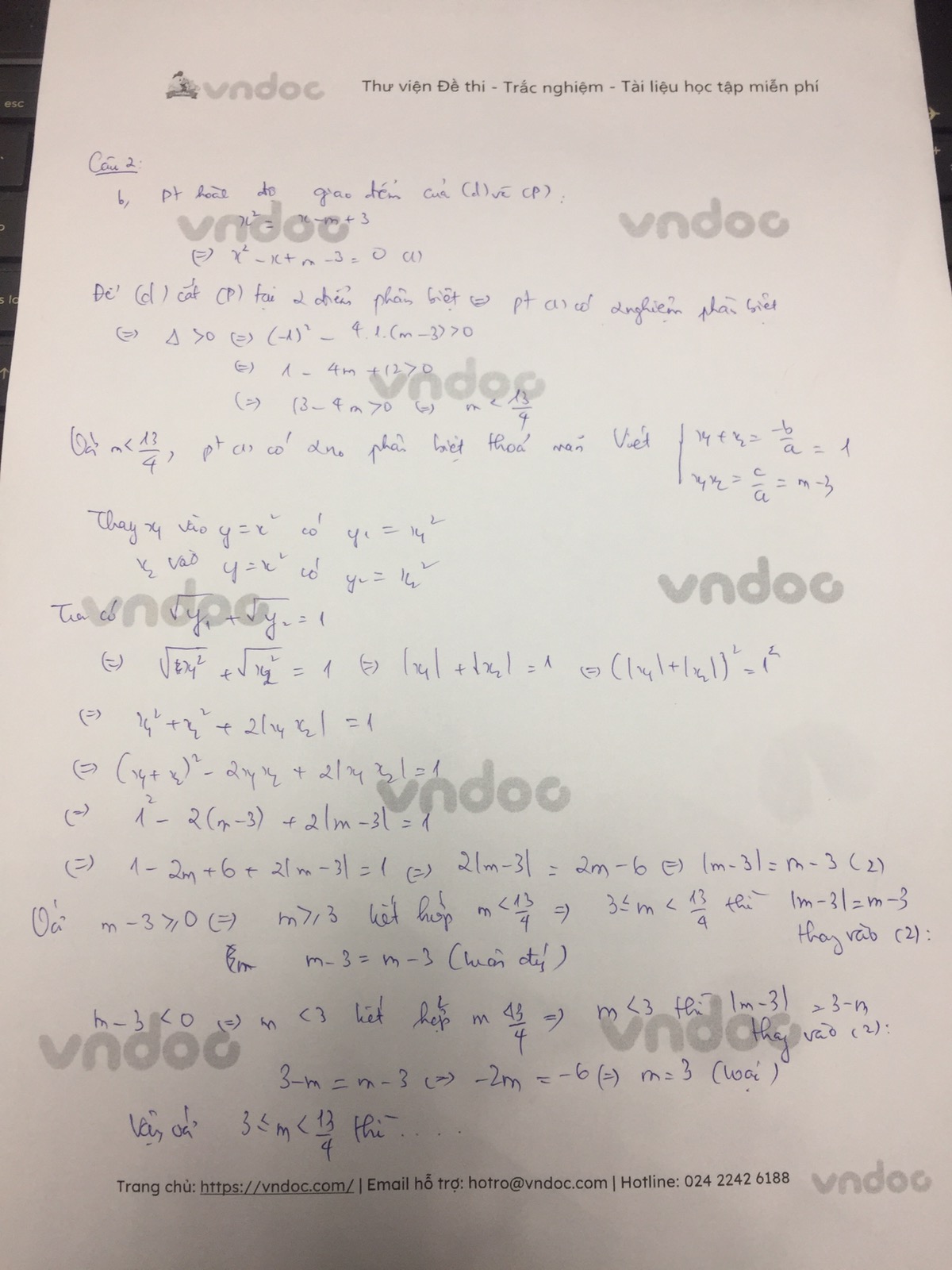 Đáp án đề thi tuyển sinh lớp 10 môn Toán Bà Rịa - Vũng Tàu