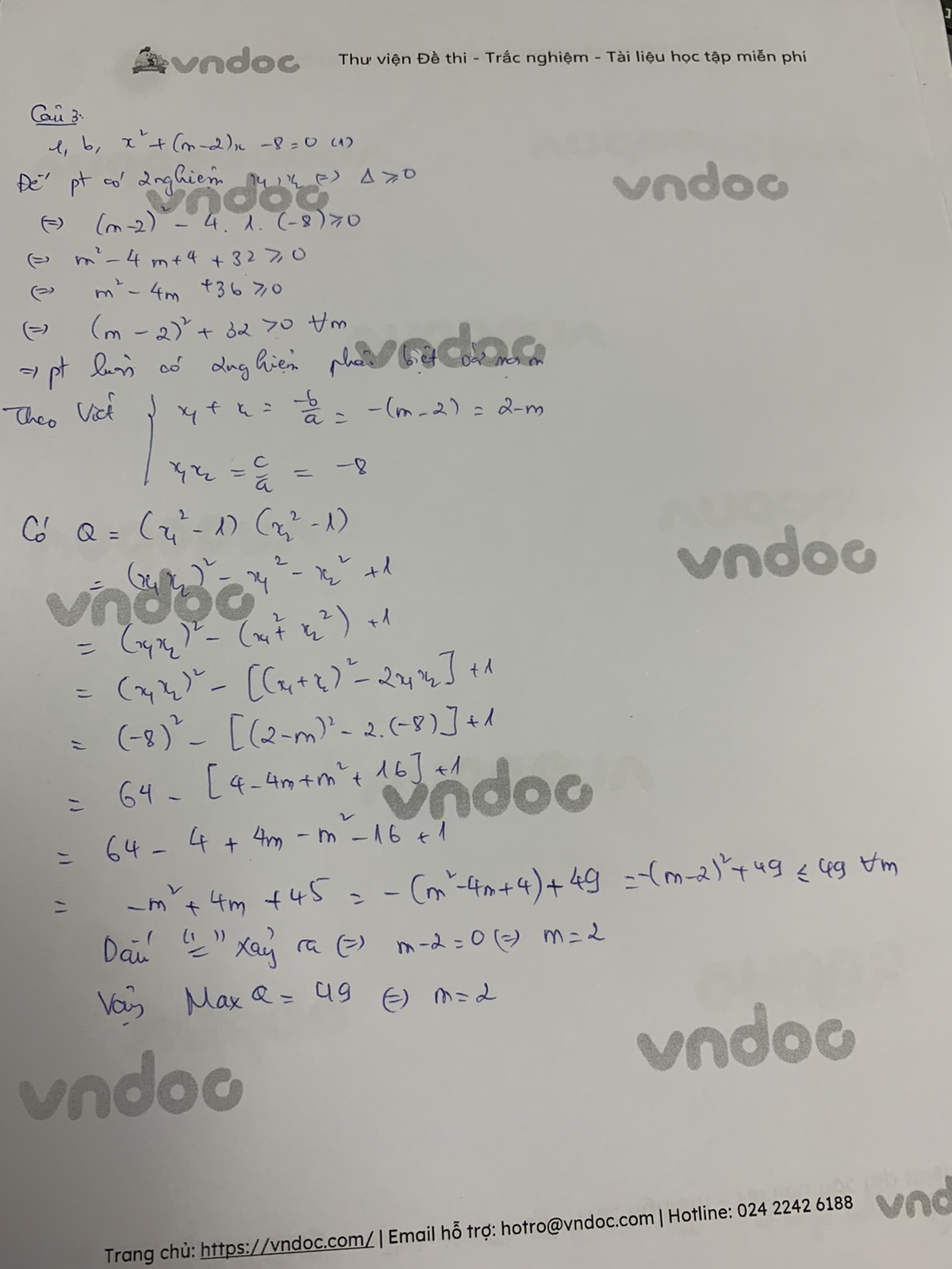 Đáp án đề thi vào lớp 10 môn Toán tỉnh Bình Phước năm 2021