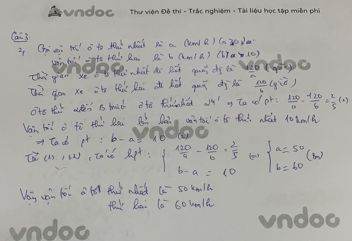Đáp án đề thi vào lớp 10 môn Toán tỉnh Bình Phước năm 2021