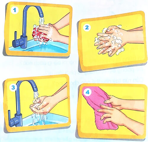 Giải Tiếng Việt 1 trang 64, 65, 66, 67 Bài 1: Rửa tay trước khi ăn