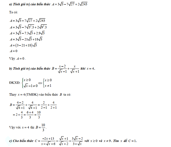 Đáp án đề thi vào lớp 10 môn Toán tỉnh Hậu Giang năm 2021