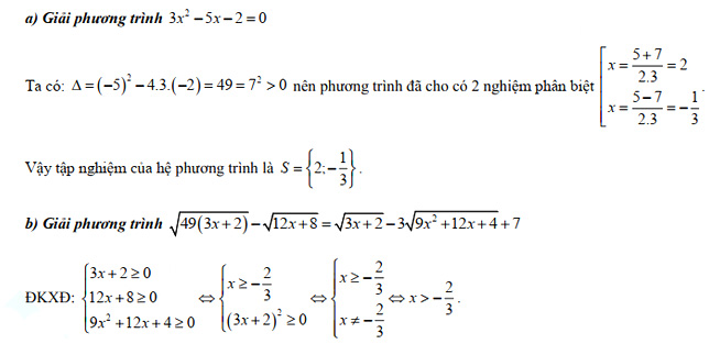 Đáp án đề thi vào lớp 10 môn Toán tỉnh Hậu Giang năm 2021