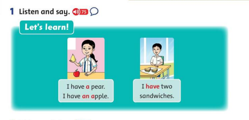 Giải Tiếng Anh lớp 1 Unit 6: Lunchtime! - Lesson 2 SGK