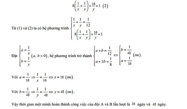Đáp án đề thi tuyển sinh lớp 10 môn Toán Vĩnh Phúc 2021
