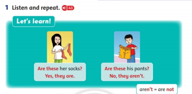 Giải Tiếng Anh lớp 2 Unit 3: Are these his pants? - Lesson 2 SGK