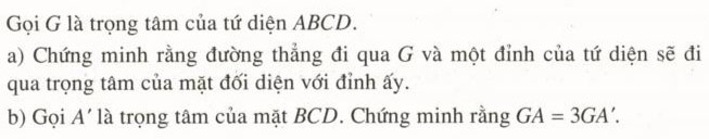 Trọng tâm của tứ diện là gì?