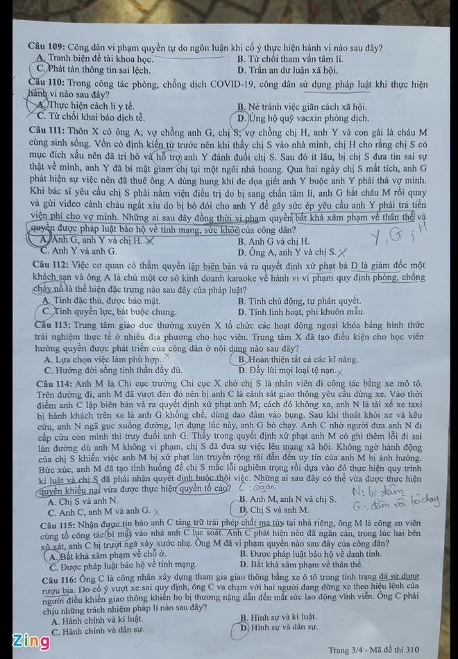 Đề GDCD THPT Quốc Gia 2021