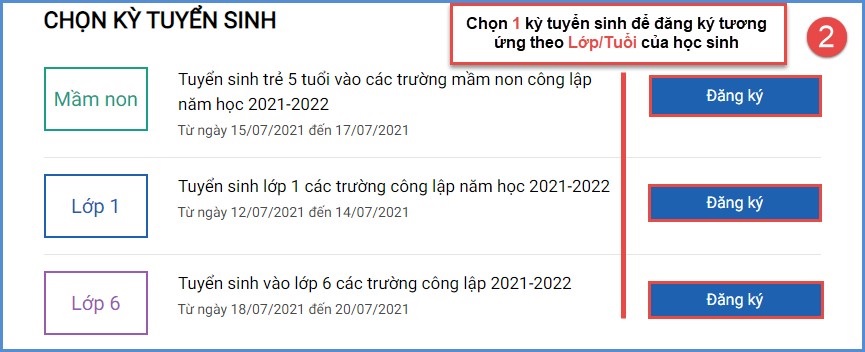 Cách đăng ký tuyển sinh trực tuyến vào lớp 1 năm 2021