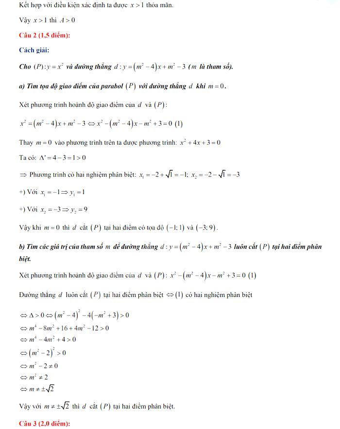 Đáp án đề thi tuyển sinh lớp 10 môn Toán Chuyên Hà Giang năm 2021