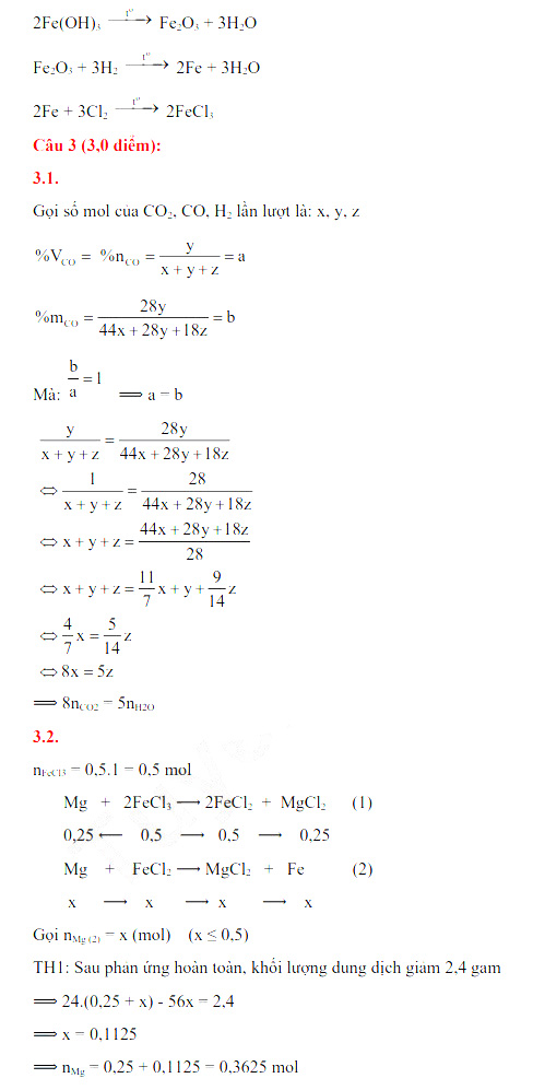 Đáp án đề thi vào lớp 10 tỉnh Bình Phước môn Hóa Chuyên 2021