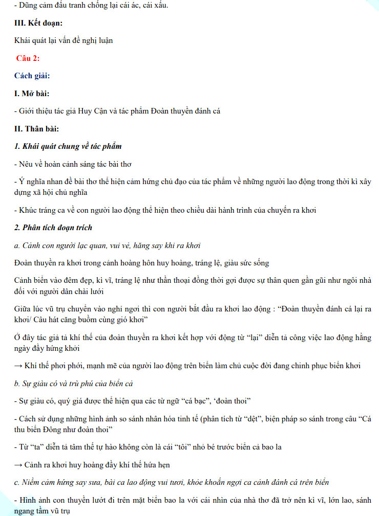 Đáp án đề thi vào lớp 10 THPT Chuyên Hà Giang môn Văn (chung) 2021