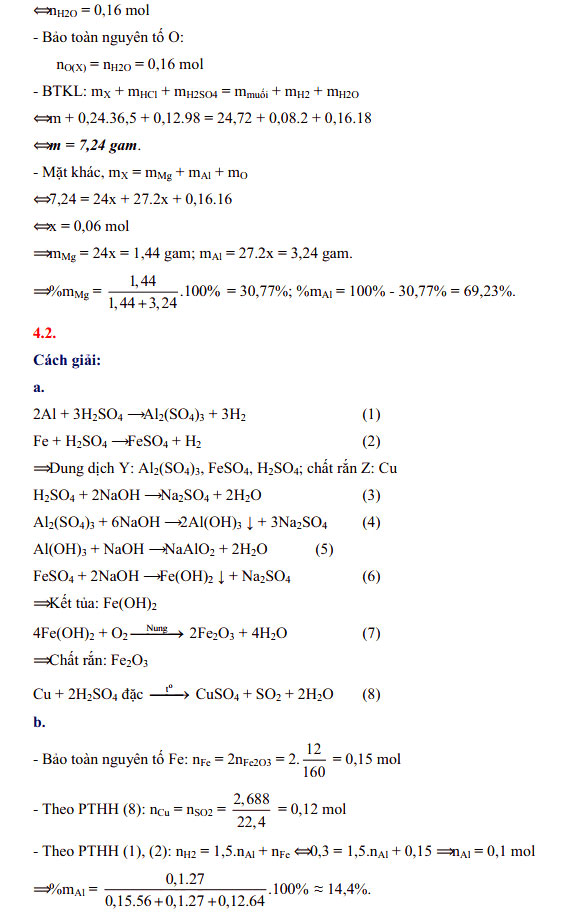 Đáp án đề thi vào lớp 10 Chuyên Quốc Học Huế - môn Hóa Chuyên 2021